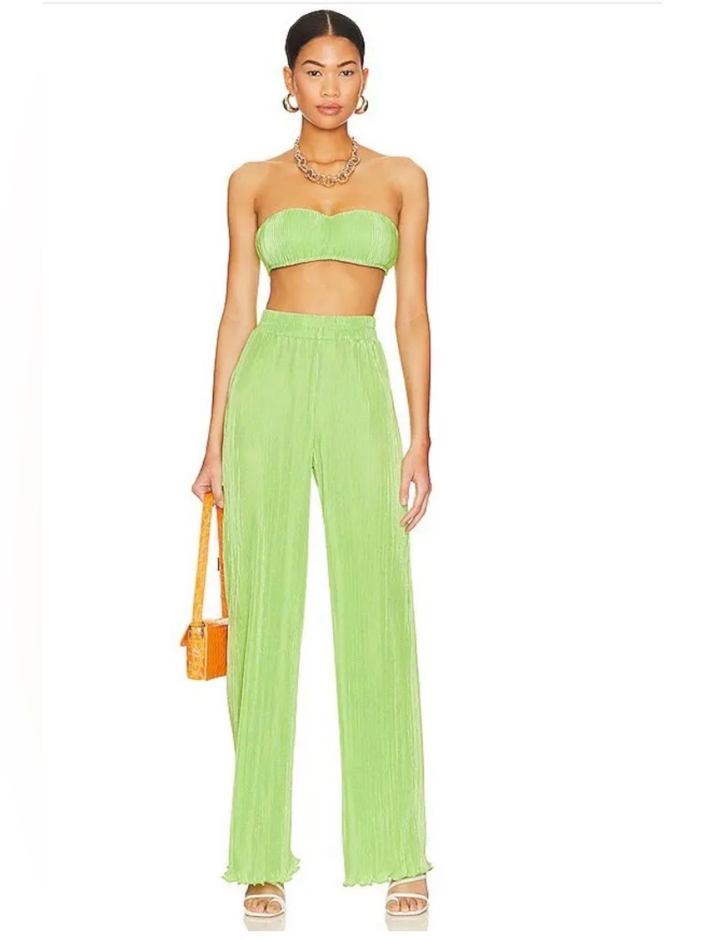 Superdown Alana Top and Pants set in Neon Green Sz small